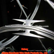 BTO-12 hot dip galvanized silver razor barbed wire in store